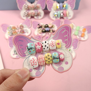 <span class=keywords><strong>Uñas</strong></span> Postizas para Adolescentes <span class=keywords><strong>y</strong></span> Niñas de 12 a 18 Años, Diseño de Mariposa, Ultrafinas, Sin Costuras - Product Image 3