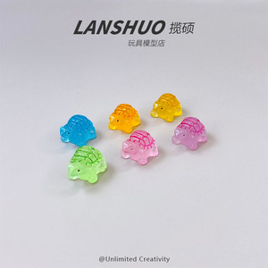 Lanshuo Mini Tortuga de Resina, Accesorios de Joyería, Adornos de Escritorio Coloridos, Transparentes y Lindos - Product Image 5