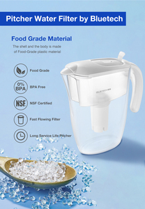 快速过滤水壶，兼容 Micro X-Clean 滤芯，带电子定时器，2.6 升白色水壶 - Product Image 4