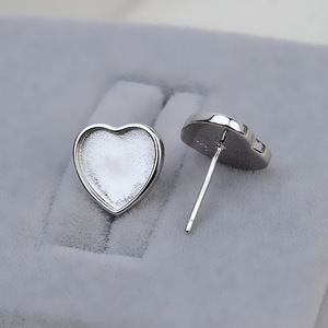 Handmade S925 <b>Silver</b> Fine <b>Stud</b> Earrings Korean Version Female DIY Accessory European American Color Separated Lip 8-13 Pearl - Product Image 3