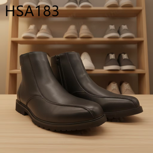 LXG, Chaussures habillées noires à double articulation pour négociations d'affaires, semelle extérieure robuste en caoutchouc avec clous en fer, chaussures formelles mi-montantes HSA114 - Product Image 6