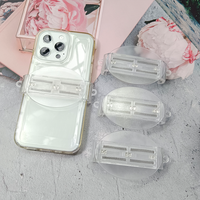 Matériel PC transparent bricolage pince arrière de téléphone portable accessoire de rainure ovale avec pince arrière ovale transparente
