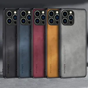 Casing ponsel kulit tahan guncangan, casing penutup ponsel lunak Kulit tahan guncangan untuk iPhone 14 Pro Max 15 plus 13 12 Mini 11 X XS XR 7 8 2022