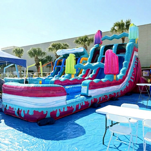 Commercial Custom Heavy Duty PVC <b>Inflatable</b> <b>Water</b> <b>Slide</b> with Pool for Adults Outdoor Giant Bouncy Castle <b>Slide</b> - Product Image 1