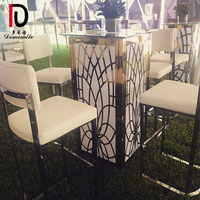 Table de bar en verre avec éclairage LED, en acier inoxydable, pour cocktail, nouveauté 2019