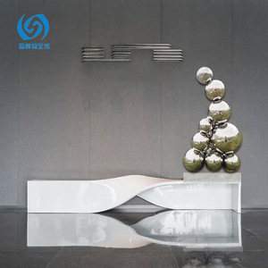 Creative Stainless Steel <b>Ball</b> Combination Ornament Floor Mount Abstract Geometric Contemporary Sculpture for Hotel Lobby - Product Image 3