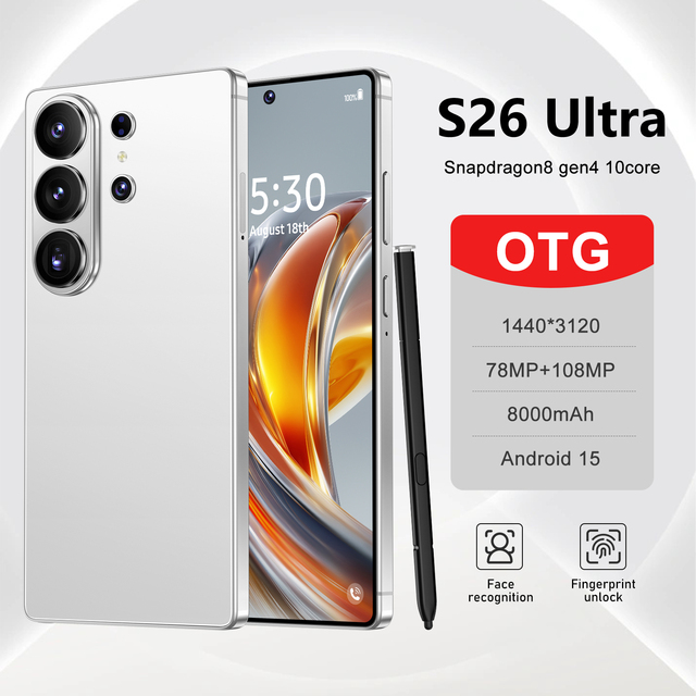 2026 Latest S26 Ultra Smartphone 5G 7.3inch 16GB RAM 1TB ROM Cellphone Android 15 Unlocked Mobile Phone
