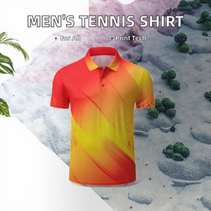 Polo à manches courtes unisexe, col polo, 100% polyester, vêtements de sport de tennis et de badminton tendance, sublimation, coupe excellente, confortable - Product Image 2