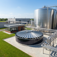 Digesteur anaérobie automatique anti-corrosion Schumann Tank 6000m 316L/Q355B pour biogaz, engrais et déchets organiques