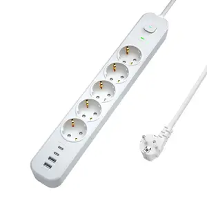 Electrical Extension Socket With USB Plug Multi Socket USB Power Strip With 5 Outlets 4 USB