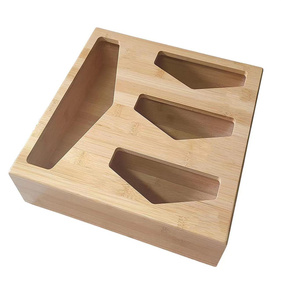 Porta Bolsas de Bambú Pulido Reutilizable Compatible con Ziploc, <span class=keywords><strong>Solimo</strong></span>, Glad, Hefty para Galones, Decoración del Hogar - Product Image 2