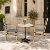 Chaise de jardin d'extérieur avec structure en alliage d'aluminium, chaise en tissu Teslin empilable, chaise de salle à manger pour café, restaurant, hôtel, mobilier