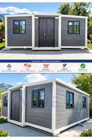 Maison conteneur extensible 20/40 pieds, 3 chambres, pliable, clé en main, pour espaces restreints, normes australiennes