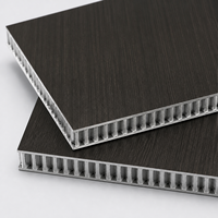 Panneau en aluminium nid d'abeille à grain de bois d'ébène profond personnalisé pour panneaux décoratifs d'intérieur