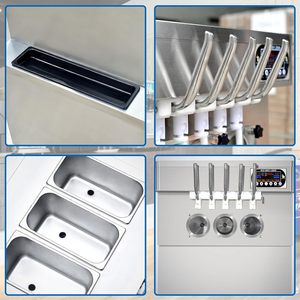 Shanyou垂直5フレーバーソフトアイスクリームマシン32ミックスフレーバーソフトサーブアイスクリームメーカー5つの形状のノズルを備えた高出力 - Product Image 3