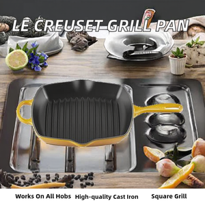 LE CREUSET מחבת גריל מרובעת מברזל יצוק 26 ס\"מ לכל סוגי הכיריים כולל אינדוקציה 2.86 נקטר 20183266720422 - Product Image 2