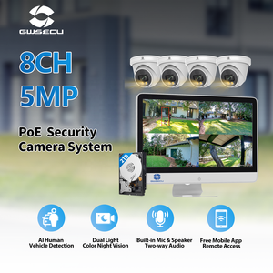 Gwsecu ระบบกล้องวงจรปิด NVR 8ช่อง5Mp, จอ LCD 4K 15.6 "แบบ All In One SMD Ai 2ทางเสียงเต็มรูปแบบสีสำหรับรักษาความปลอดภัยในบ้าน - Product Image 6