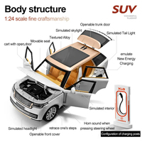 1/24 moulé sous pression modèle voitures jouets Range Rover SUV son lumière pullback métal voiture jouets portes ouvertes décoratif Collection plastique