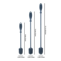 Brosse de nettoyage en silicone à long manche pour tasses et biberons, best-seller transfrontalier, avec conception sans angles morts pour usage domestique