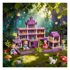 Plastic Library Mini House Model with Books Chair <b>Lamp</b> Furniture Creative Display Gift for Kids Adults Room Decor <b>Shelf</b> - Product Image 6