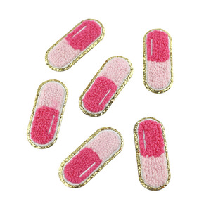Parches Bordados de Chenilla para Coser con Borde Brillante, Parches Bordados de Chenilla, Color Rosa, 3D, Encaje, Novedad - Product Image 1