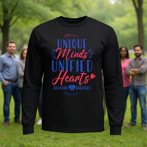 Unique Minds Unified Hearts T-shirt à manches longues Breaking Barriers, design spécial et mignon - Product Image 3