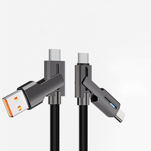Nuevo Cable USB <span class=keywords><strong>4</strong></span> en <span class=keywords><strong>1</strong></span> <span class=keywords><strong>TKT</strong></span>, Cable de Carga Rápida de 3A, Cable de Datos de Aleación de Aluminio Multifuncional Tipo C, Kit de Cable de Carga USB A para iPhone - Product Image 1