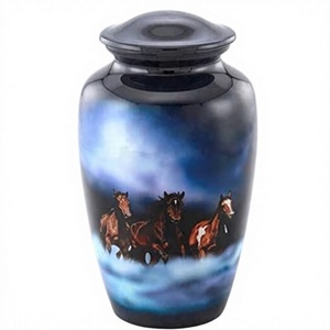 Mitternachts lauf pferde Adult Crema tion Urn mit Samt tasche - Product Image 1