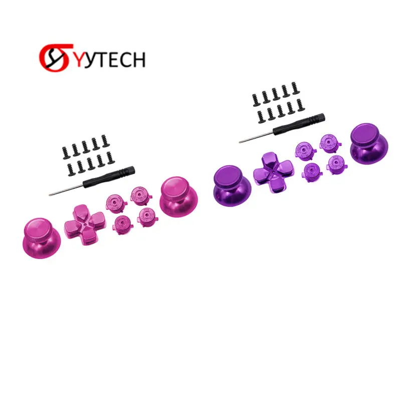 Botones de metal de repuesto SYYTECH para piezas de reparación del controlador PS4