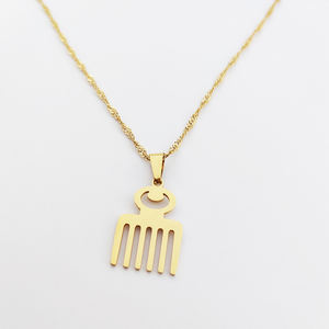 สร้อยคอเหล็กจี้หวีเครื่องประดับสร้อยคอสัญลักษณ์ออนไลน์ของจีนสำหรับผู้หญิงเครื่องประดับกันน้ำไม่ทำให้เสื่อมเสีย - Product Image 6