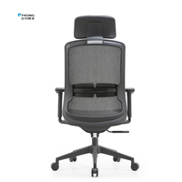 Chaise de bureau de direction ergonomique et pivotante en maille à dossier haut de mobilier moderne