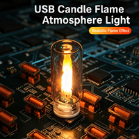 Lampe LED USB à Effet Flamme Plug and Play, Mini Veilleuse Rétro en Verre, Lumière d'Ambiance Portable, Idéale pour l'Automobile