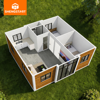 Terrassen-erweiterbares Luxus-Containerhaus: Modernes Tiny Home, bezugsfertig, Hotel, wasserdicht, Fertighaus, Resort, faltbares Wohnzimmer/Schlafzimmer