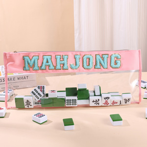 HIMORE Nouvelle Pochette de Rangement Transparente Brodé(e) en PVC Imperméable pour Mahjong, Articles de Toilette de <span class=keywords><strong>Plage</strong></span> et Vacances pour Femme - Product Image 1