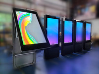 Nuevo soporte de suelo de doble cara, señalización digital para exteriores, tablero de Menú Digital LCD de alto brillo, tableta táctil de 65 75 86 pulgadas