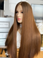 Perruque Sheitel SHY, couleur brun foncé, cheveux humains vierges chinois de qualité supérieure, avec dessus en dentelle, finition Sheitel haut de gamme, vente en gros pour distributeurs