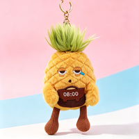 Stylo gel personnalisé OEM ODM avec pendentif en peluche, amusant, ananas, avocat, papeterie étudiante, anti-stress, breloque de sac en forme de fruit, petit objet suspendu