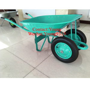 Kruiwagen Wb 6203S Dubbele Kruiwagen Grote Betonnen Kruiwagen 2 Wiel Metalen Trolley - Product Image 6