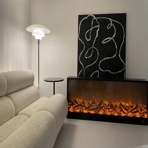 Cheminée électrique intérieure autoportante avec télécommande Support TV intégré en langue française pour salon décoratif - Product Image 5