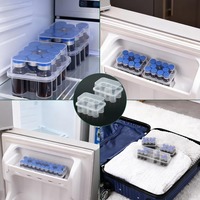 Boîte de rangement en plastique transparent pour flacons de 3 ml, 5 ml, 10 ml, flacon pour poudre lyophilisée, boîte de transport portable