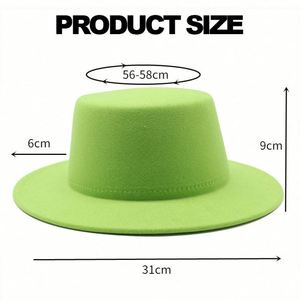 Chapeau Fedora en feutre à large bord unisexe personnalisé avec logo sur mesure, chapeau en feutre de laine à large bord pour l'hiver, vente en gros - Product Image 4