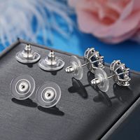 Fermoirs d'oreille en argent sterling 925 Formulen, plaqués or 18 carats, fermoirs plats sécurisés, remplacements pour clous/boucles d'oreilles lourdes, hypoallergéniques, transparents