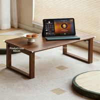 Table d'appoint moderne en bois massif pour fenêtre en baie, petite table basse, bureau pour ordinateur portable avec rangement, table d'appoint Kang à roulettes, plateau de lit pour chambre à coucher