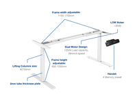 JIECANG colonne de levage à trois étapes, contrôle par application, support de bureau électrique, cadre de bureau