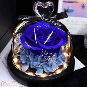 Chaude Saint Valentin Cadeau <span class=keywords><strong>Belle</strong></span> Rouge Réel Éternel Préservé Roses Verre Beauté Bête Décoratif Fleur Cadeau Boîte De Noël Pâques - Product Image 1