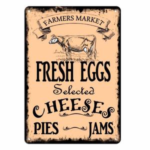 Letrero Metálico Personalizado con Diseño de <span class=keywords><strong>Granja</strong></span>, Mercado de Agricultores, Fresco y Orgánico, Clásico, para Exteriores, Decoración de Pared para Casa o Cuarto de Hombre - Product Image 3