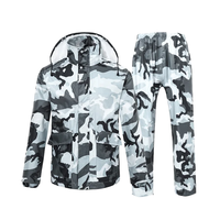 Camouflage adulte imperméable ensemble imperméable extérieur pour Poncho avec chapeau transparent pour Camping pêche cyclisme moto équitation
