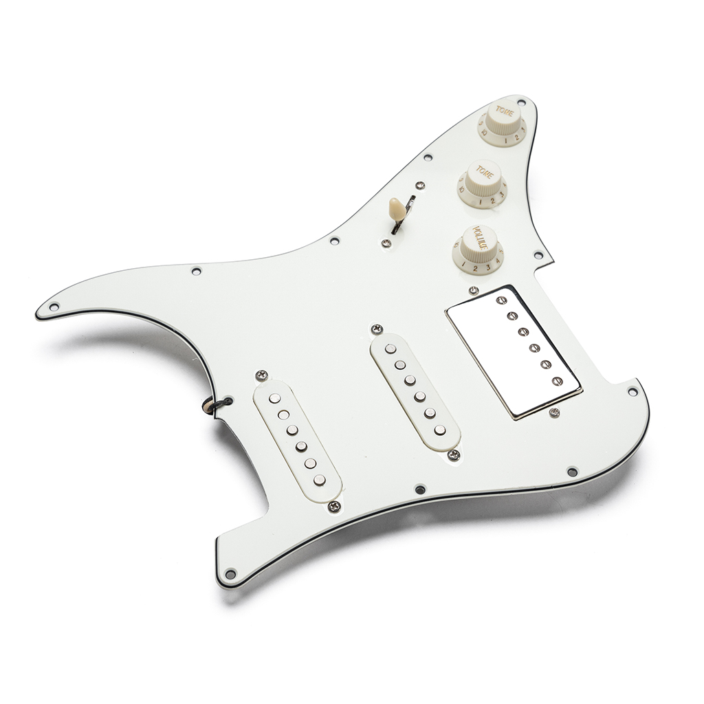 Loaded Stratocaster Electric Guitar Prewired HSS Pickguard with vintage wiring and hand wound vintage pickups CTS pots White
