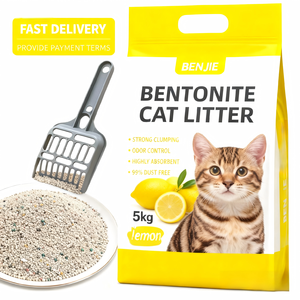 Hot Selling OEM ODM Free Sample Eco-Friendly Flushable Deodorizing 100% Natural Lemon Kitten Clumpy 5KG Bentonite <b>Litter</b> - Product Image 1