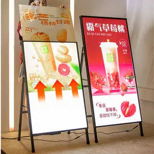 中国供应商餐厅工厂铝发光二极管海报架菜单灯箱